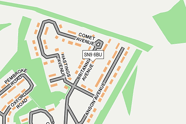 SN9 6BU map - OS OpenMap – Local (Ordnance Survey)