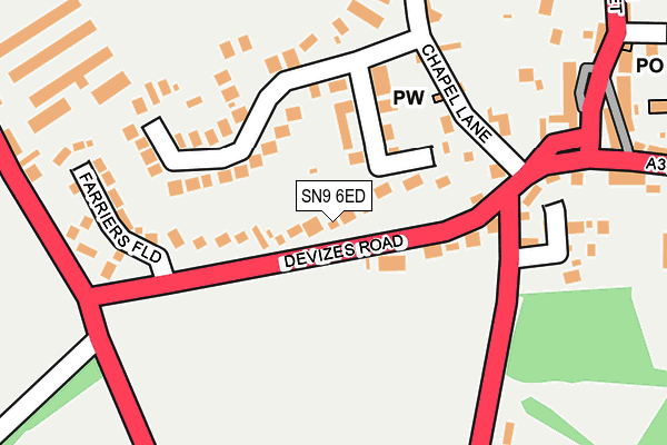 SN9 6ED map - OS OpenMap – Local (Ordnance Survey)
