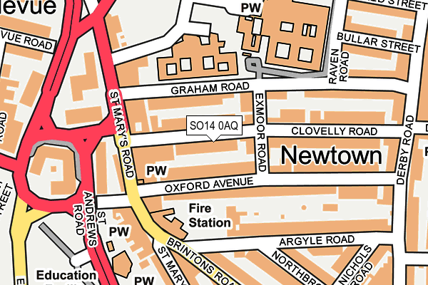 SO14 0AQ map - OS OpenMap – Local (Ordnance Survey)