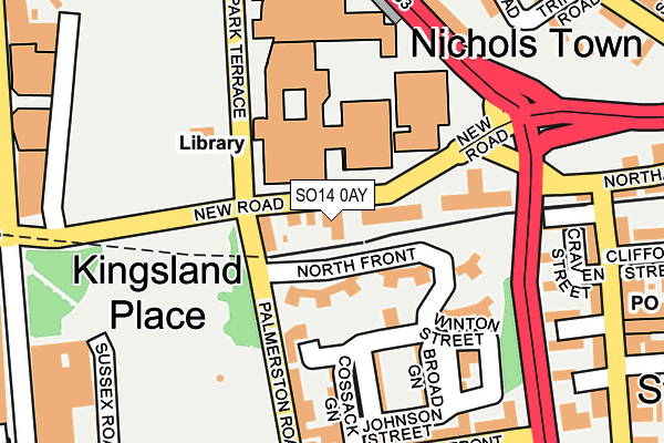 SO14 0AY map - OS OpenMap – Local (Ordnance Survey)