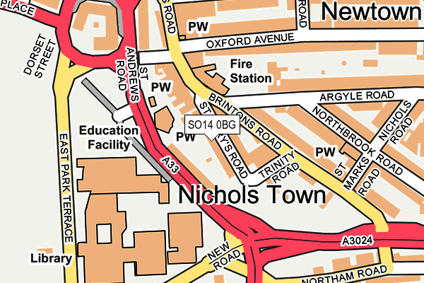 SO14 0BG map - OS OpenMap – Local (Ordnance Survey)