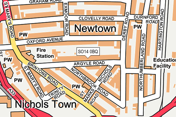 SO14 0BQ map - OS OpenMap – Local (Ordnance Survey)