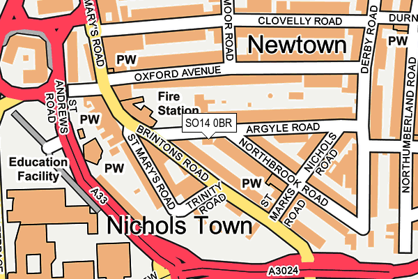 SO14 0BR map - OS OpenMap – Local (Ordnance Survey)