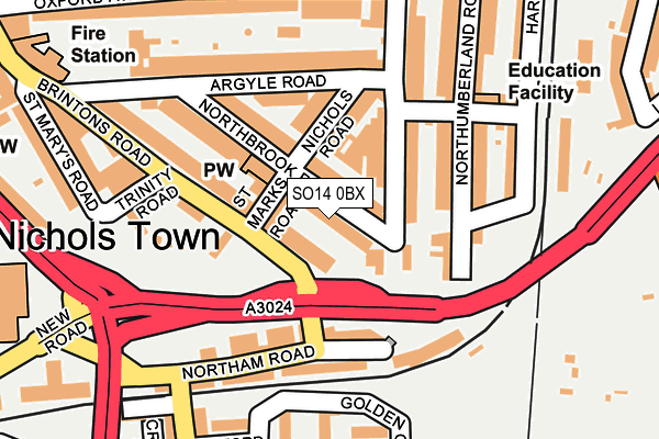 SO14 0BX map - OS OpenMap – Local (Ordnance Survey)