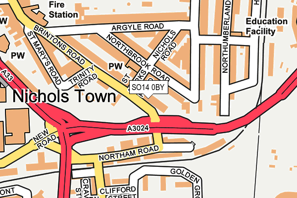 SO14 0BY map - OS OpenMap – Local (Ordnance Survey)