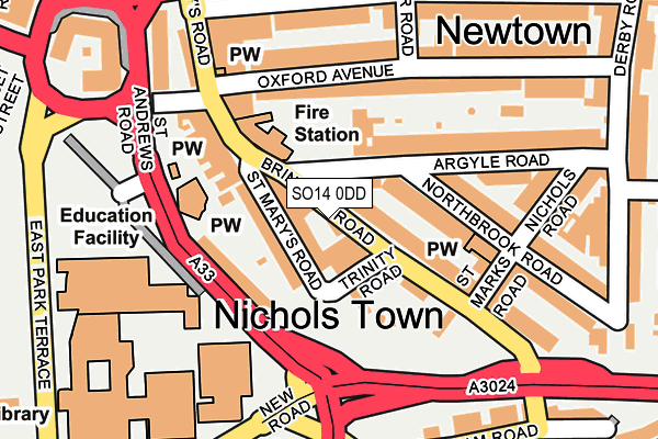 SO14 0DD map - OS OpenMap – Local (Ordnance Survey)