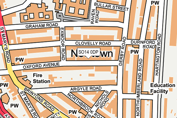 SO14 0DP map - OS OpenMap – Local (Ordnance Survey)