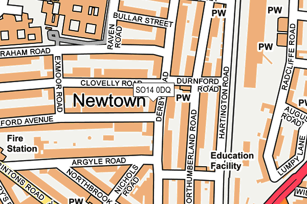 SO14 0DQ map - OS OpenMap – Local (Ordnance Survey)