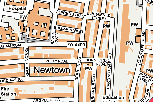 SO14 0DR map - OS OpenMap – Local (Ordnance Survey)