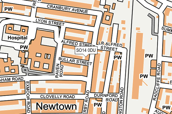 SO14 0DU map - OS OpenMap – Local (Ordnance Survey)