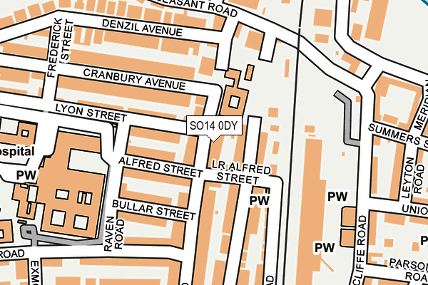 SO14 0DY map - OS OpenMap – Local (Ordnance Survey)
