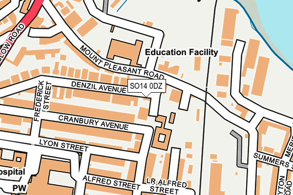 SO14 0DZ map - OS OpenMap – Local (Ordnance Survey)