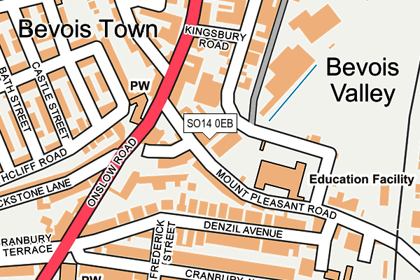 SO14 0EB map - OS OpenMap – Local (Ordnance Survey)