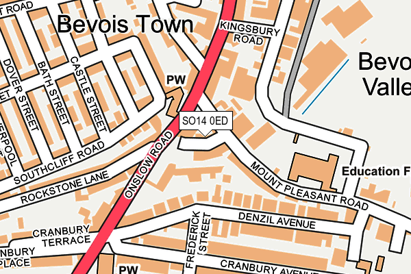 SO14 0ED map - OS OpenMap – Local (Ordnance Survey)