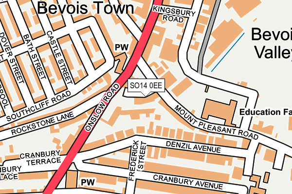 SO14 0EE map - OS OpenMap – Local (Ordnance Survey)