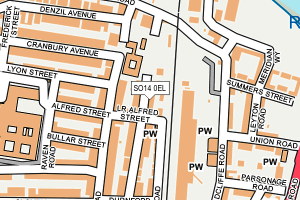 SO14 0EL map - OS OpenMap – Local (Ordnance Survey)