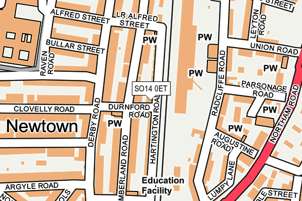 SO14 0ET map - OS OpenMap – Local (Ordnance Survey)