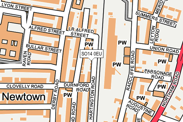 SO14 0EU map - OS OpenMap – Local (Ordnance Survey)