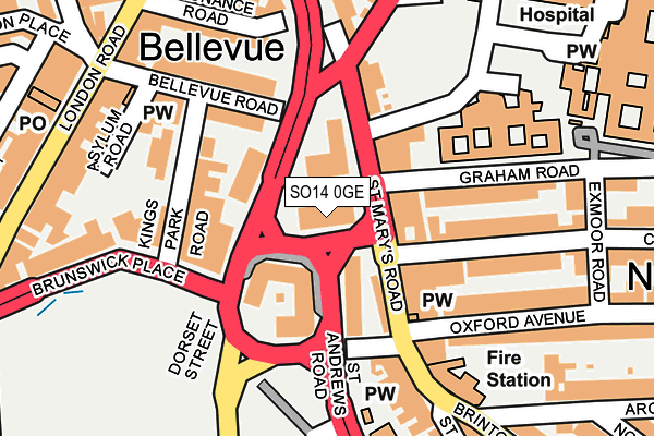 SO14 0GE map - OS OpenMap – Local (Ordnance Survey)