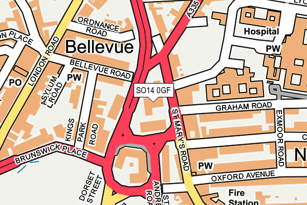 SO14 0GF map - OS OpenMap – Local (Ordnance Survey)