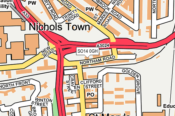 SO14 0GH map - OS OpenMap – Local (Ordnance Survey)