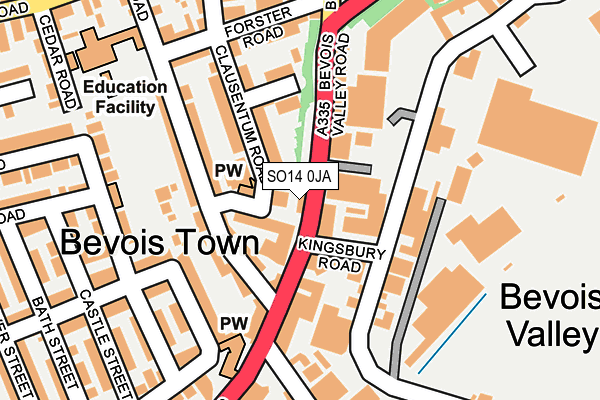 SO14 0JA map - OS OpenMap – Local (Ordnance Survey)