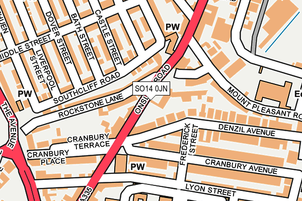 SO14 0JN map - OS OpenMap – Local (Ordnance Survey)