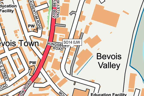 SO14 0JW map - OS OpenMap – Local (Ordnance Survey)