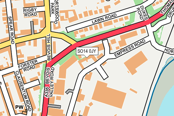 SO14 0JY map - OS OpenMap – Local (Ordnance Survey)