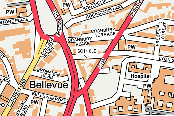 SO14 0LE map - OS OpenMap – Local (Ordnance Survey)