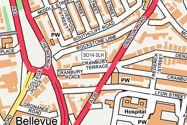 SO14 0LH map - OS OpenMap – Local (Ordnance Survey)