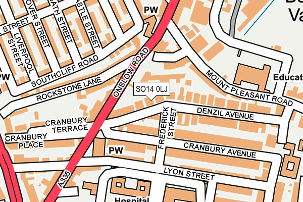 SO14 0LJ map - OS OpenMap – Local (Ordnance Survey)