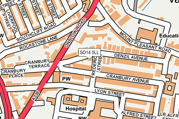 SO14 0LL map - OS OpenMap – Local (Ordnance Survey)