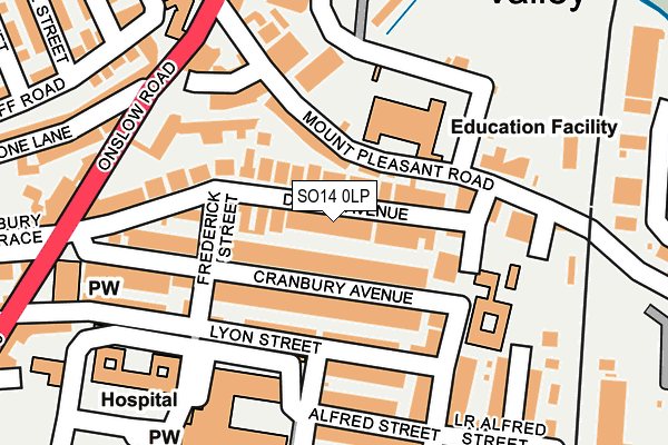 SO14 0LP map - OS OpenMap – Local (Ordnance Survey)
