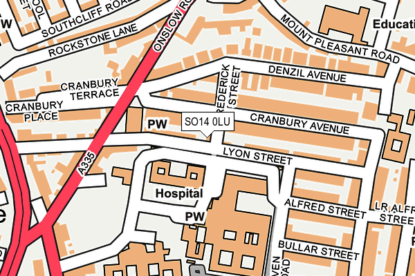 SO14 0LU map - OS OpenMap – Local (Ordnance Survey)