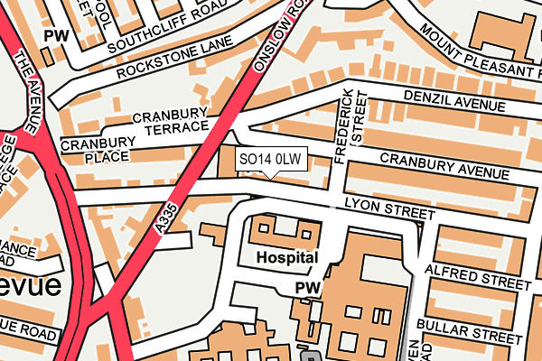 SO14 0LW map - OS OpenMap – Local (Ordnance Survey)