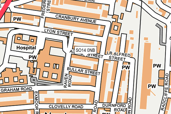 SO14 0NB map - OS OpenMap – Local (Ordnance Survey)