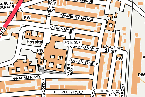 SO14 0NE map - OS OpenMap – Local (Ordnance Survey)