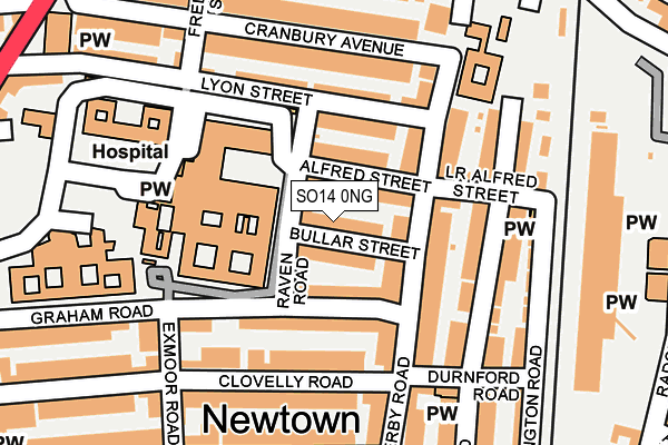 SO14 0NG map - OS OpenMap – Local (Ordnance Survey)