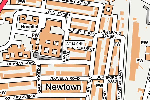 SO14 0NH map - OS OpenMap – Local (Ordnance Survey)