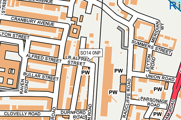 SO14 0NP map - OS OpenMap – Local (Ordnance Survey)