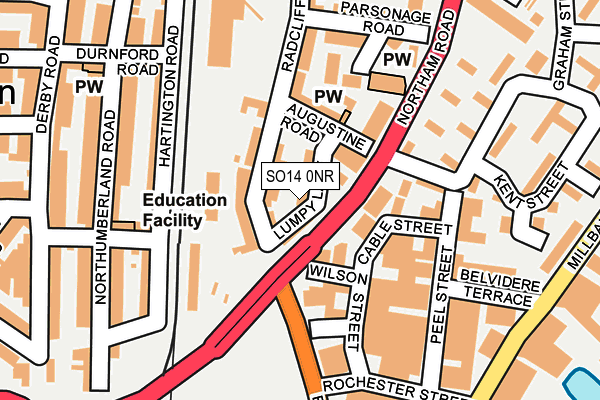 SO14 0NR map - OS OpenMap – Local (Ordnance Survey)