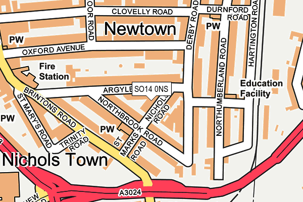 SO14 0NS map - OS OpenMap – Local (Ordnance Survey)