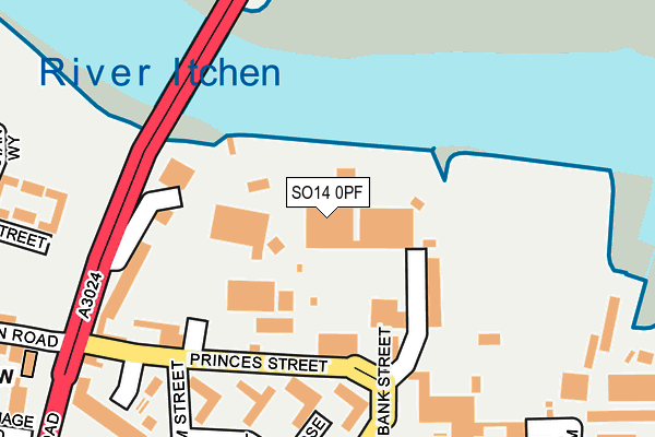 SO14 0PF map - OS OpenMap – Local (Ordnance Survey)
