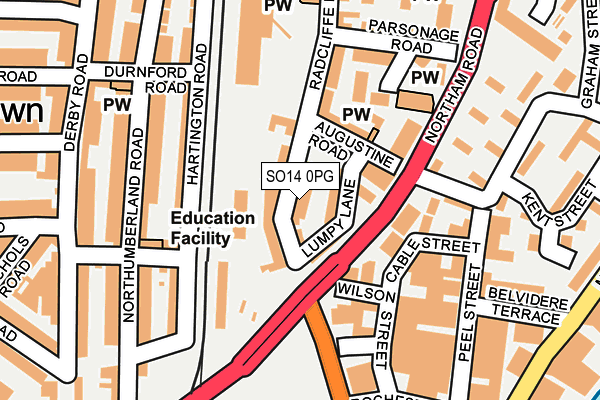 SO14 0PG map - OS OpenMap – Local (Ordnance Survey)