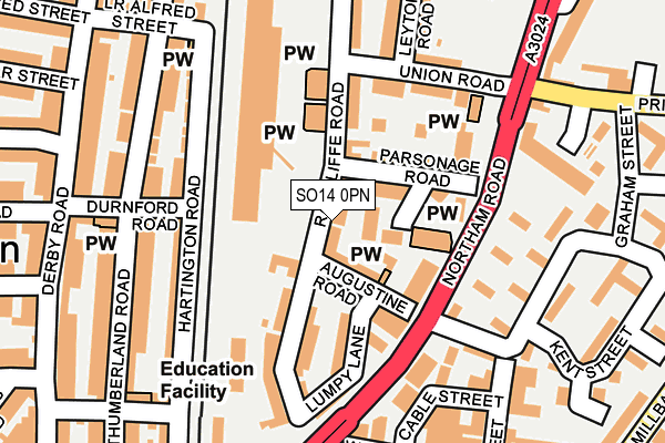 SO14 0PN map - OS OpenMap – Local (Ordnance Survey)