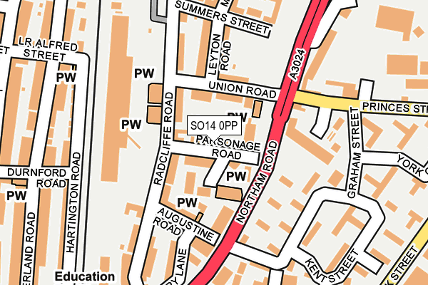 SO14 0PP map - OS OpenMap – Local (Ordnance Survey)