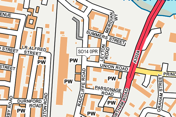 SO14 0PR map - OS OpenMap – Local (Ordnance Survey)