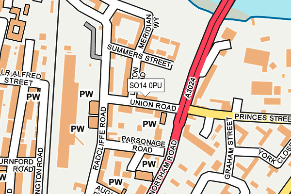 SO14 0PU map - OS OpenMap – Local (Ordnance Survey)