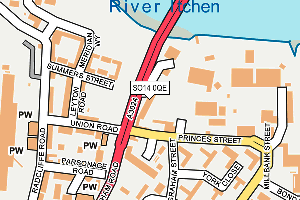 SO14 0QE map - OS OpenMap – Local (Ordnance Survey)